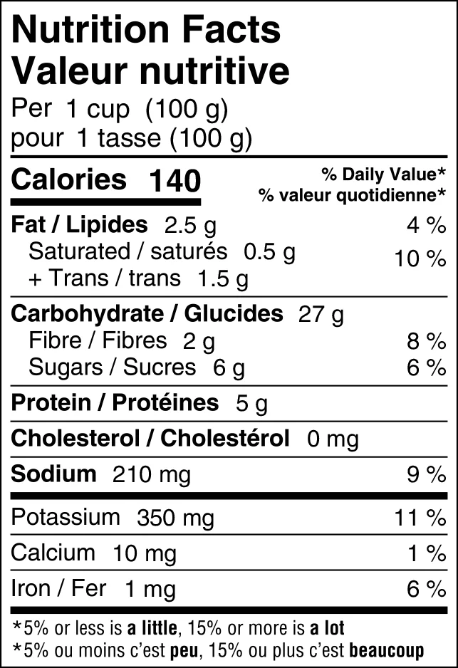 compliant-nutrition-label