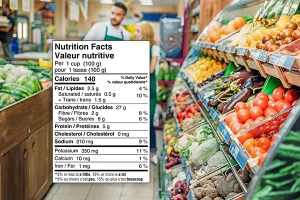 grocery store with nutrition label