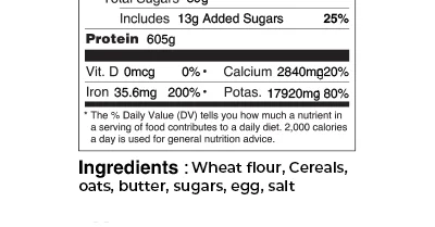 ingredient list on nutrition label