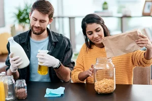 2 people handling food