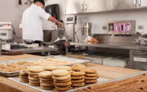 baker and cookies