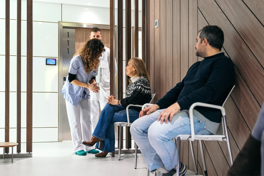 visitors in a hospital